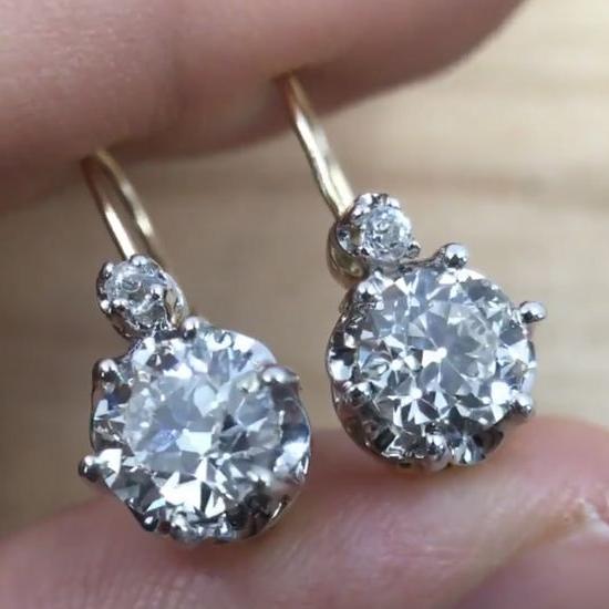 Pendientes Platino Cristalino Vintage