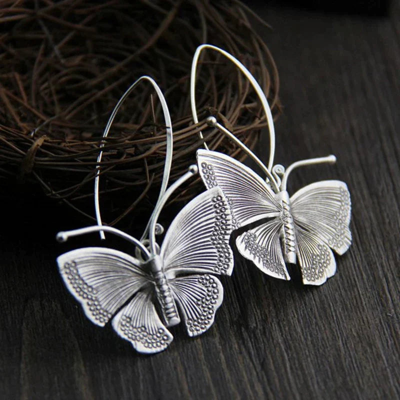 Pendientes de Mariposa Vintage en Plata