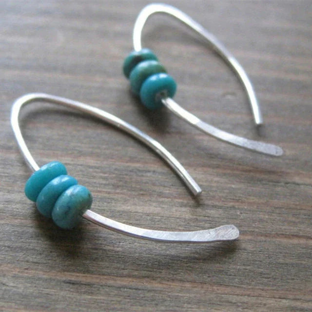 Pendientes Boho Opal Azul
