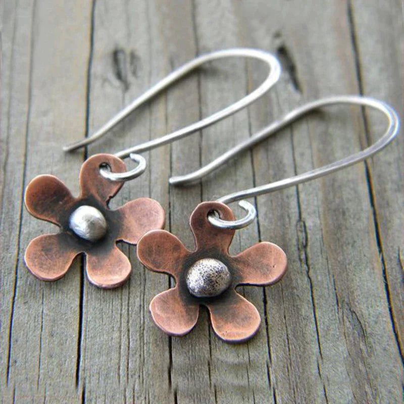 Pendientes Flor Vintage en Plata
