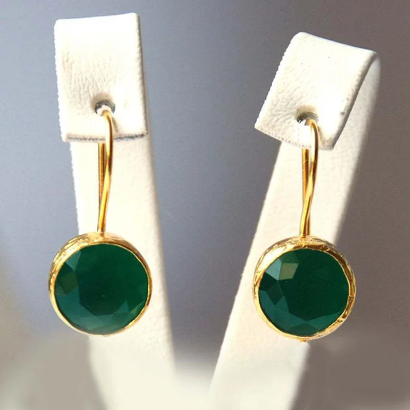 Pendientes Verdes Dorados Vintage