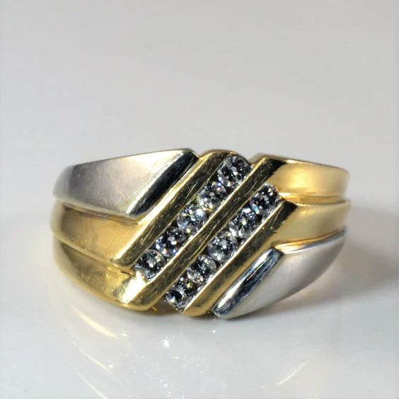 Anillo en Oro y Plata Vintage con Circonitas