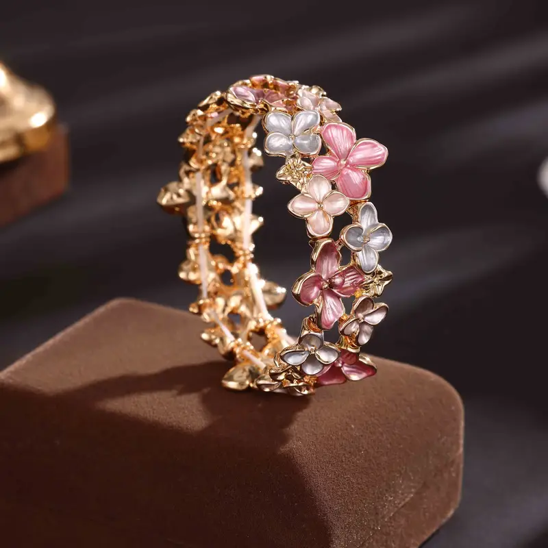 Anillo Floral Dorado Rose Vintage