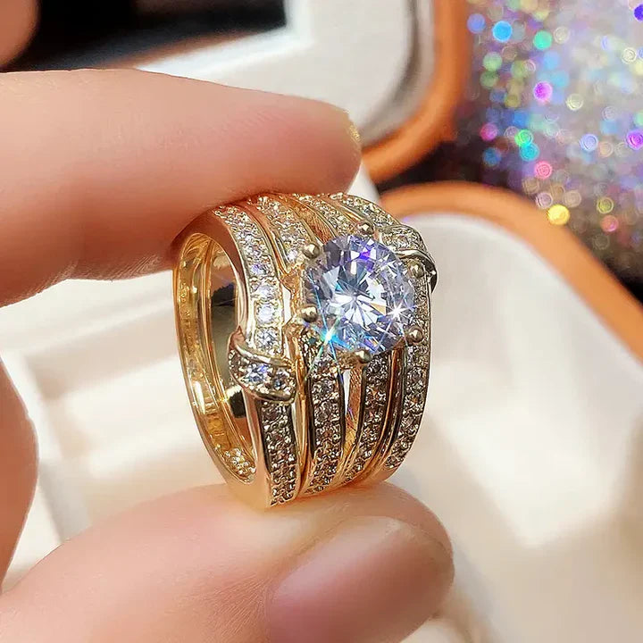 Anillo Brillante Vintage en Oro