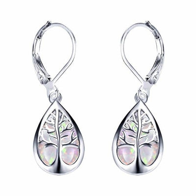 Pendientes Árbol de la Vida en Ópalo y Plata